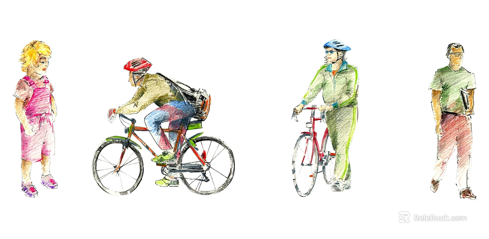 Outdoor Active Men Cycling And Standing With Bicycles Wearing Helmets And Sportswear 3d model 