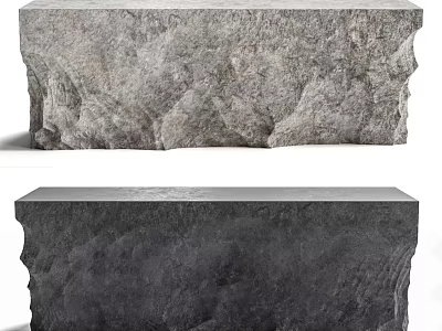 Natural Stone Bar Counter With Light And Dark Gray Textured Surfaces 3d model
