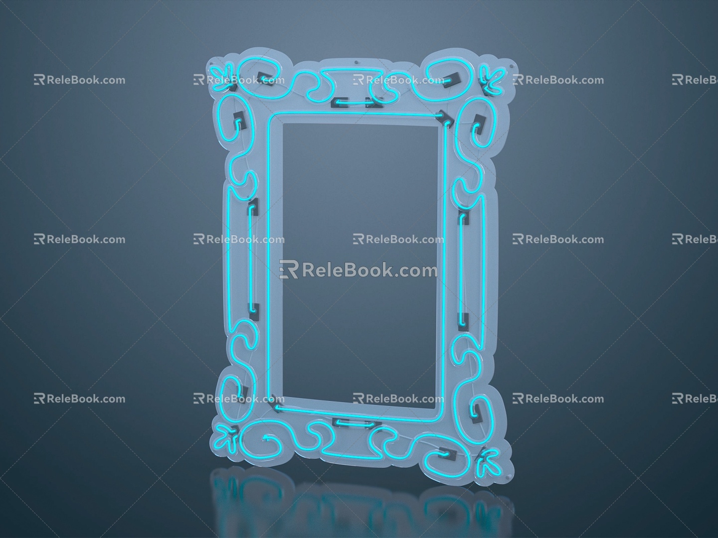 Modern picture frame picture frame box lace neon sign neon sign advertising light 3d model