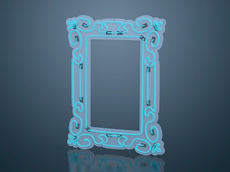 Modern picture frame picture frame box lace neon sign neon sign advertising light 3d model