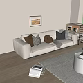 Modern double sofa 3d model