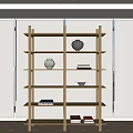 Decorative shelf bookshelf 3d model
