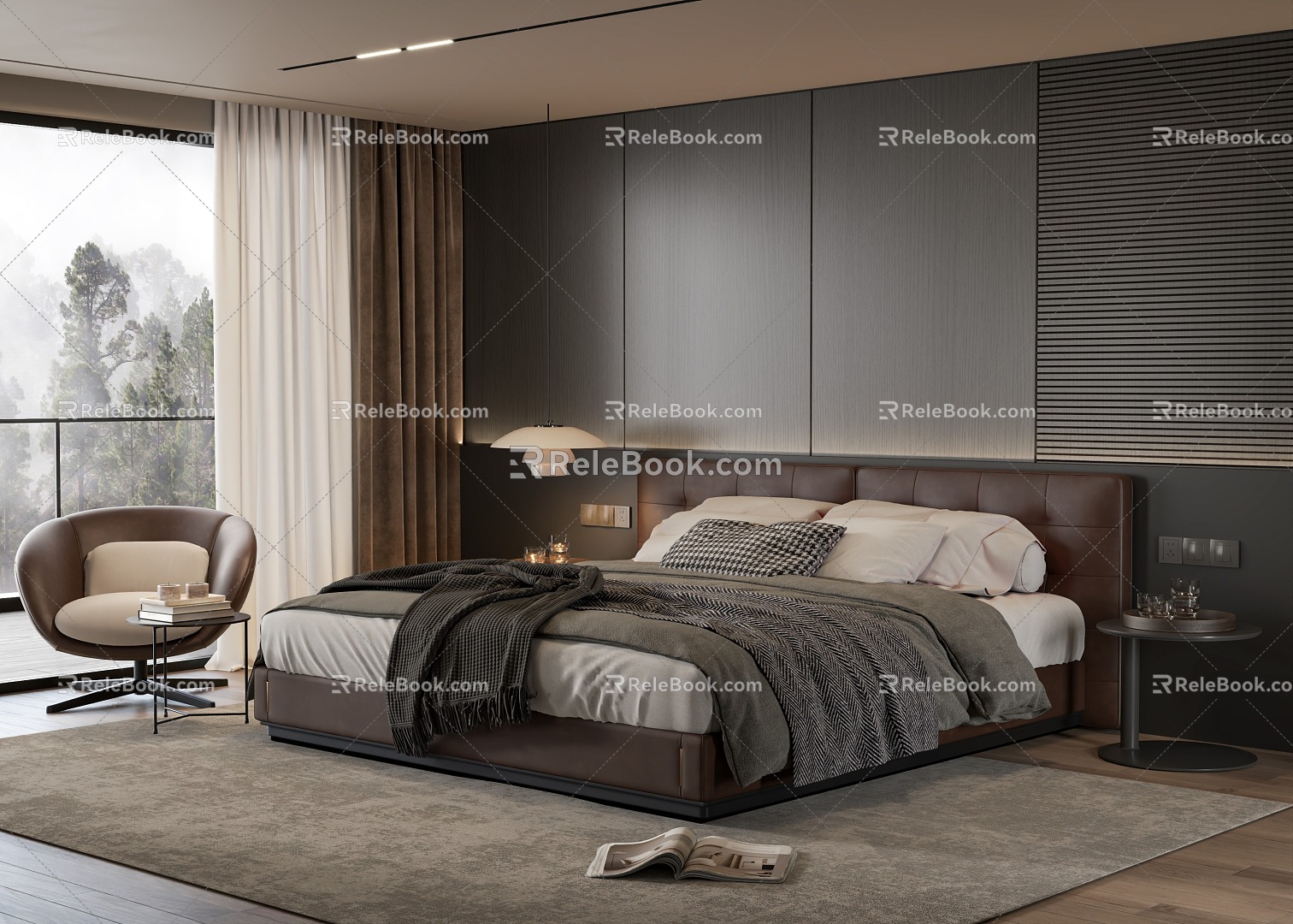 Bedroom Bedroom Bed Decorations Single Sofa Bedding model