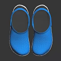 Comfortable Lightweight Blue Perforated Clogs With White Sole For Casual Daily Wear