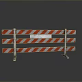 Reflective Red And White Barrier Against Gray Background With Ground Reflection 3d model