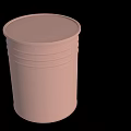 Pink Cylindrical Container With Horizontal Ribbed Design And Smooth Functional Surface
