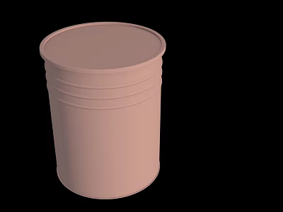 Pink Cylindrical Container With Horizontal Ribbed Design And Smooth Functional Surface 3d model