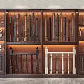 Elegant Wooden Decorative Cabinet Displaying Balusters Ornaments And Decorative Parts