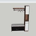 Modern Shoe Cabinet With Storage Bench Hanging Rod Drawers And Shoe Shelf