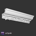 White Decorative Component With Carved Leaf And Vine Patterns For Architectural Use