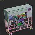 Industrial Equipment with Metal Frame Mobile Design Control Panel and Mechanical Components