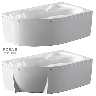 Rosa II White Bathtub Design With 1700x1650 Dimensions And Modern Sleek Style 3d model
