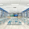 Style Science Classroom Experimental Console Experimental Table 3d model