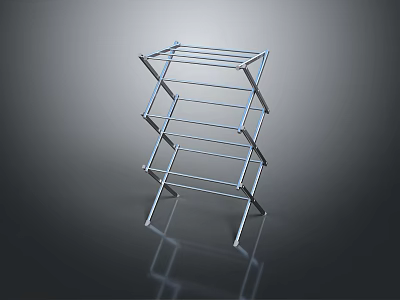 Foldable Metal Storage Rack With Multiple Shelves For Home Organization 3d model