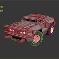 Silver Military Vehicle With Spiked Front Armored Body And Large Off Road Tires