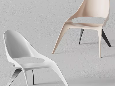 Modern Leisure Chairs With Sleek Streamlined Design And Metallic Legs In Neutral Tones 3d model