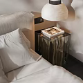 Modern Bedroom Interior Design With Beige Bedding Gray Blanket Wall Art And White Curtains