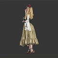 Woman Wearing Black Bodice And Beige Flowy Skirt Posing With Flower Crown Against Dark Background