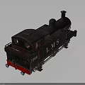 Vintage Steam Train Model With Black Body Red Base LMS Logo And Number 73198