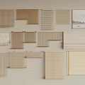 Collection of Natural Tone Window Blinds with Various Textures for Home Decor