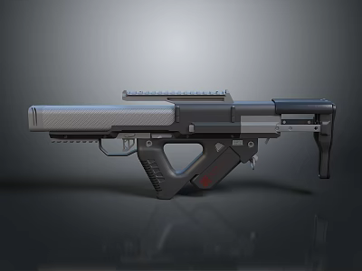 Futuristic Tactical Weapon With Rail System Ergonomic Grip And Sleek Finish 3d model