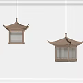 New Chinese Building Chandelier Decorative Chandelier 3d model