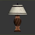 Elegant Table Lamp Furniture With White Lampshade Decorative Trim And Brown Twisted Base