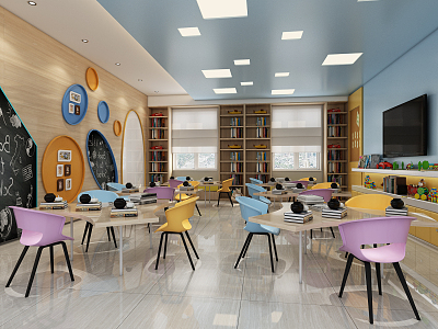 Modern Kindergarten Classroom 3d model