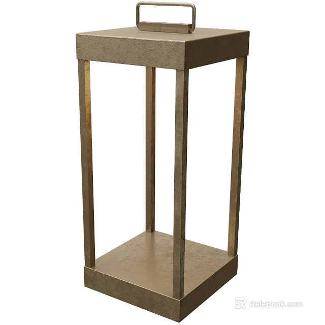 Modern Metallic Table Lamp With Square Base And Gold Finish Design 3d model