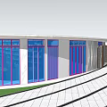 Service Building Small Public Building 3d model