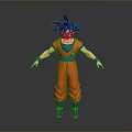 3D Designed Anime Character Collectible Toy With Red Costume Blue Belt And Black Hairstyle