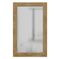 Wooden Framed Wall Mirror With Sleek Design For Modern Home Interior