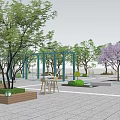 Modern Square Tree Square 3d model