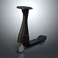 Sleek Black Modern Electric Scooter With Streamlined Design Handlebar And Deck 3d model