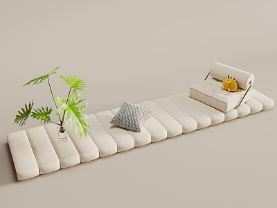 French Cream Window Cushion 3d model