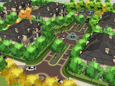 Jane European Garden Landscape Residential Landscape 3d model