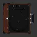 Red Suitcase Turntable Open With Classic Interior And Black Platter
