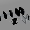 Public Facilities Various Access Control Turnstiles Including Swing Gates And Flap Barriers 3d model