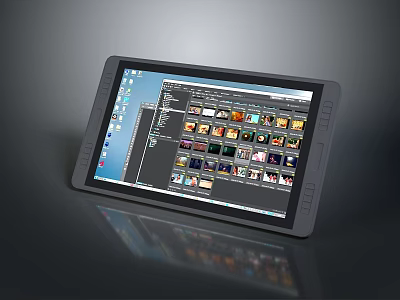 Portable Tablet Computer Displaying App Icons On Touchscreen With Modern Interface 3d model