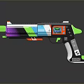 Futuristic Multicolored Weapon With Digital Display Modern Grip And Vibrant Color Design