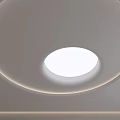 Modern Minimalist Ceiling Design With Circular Recessed Light And LED Strip 3d model