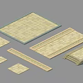Natural Stone Tiles In Various Sizes And Shapes For Flooring Projects 3d model