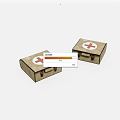 Portable Brown First Aid Kits With Red Cross Symbols For Emergency Preparedness