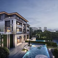 Modern Semi Detached Villa With Swimming Pool Lush Greenery And Scenic Surroundings