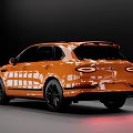 Orange Bentley SUV With Shiny Exterior And Black Alloy Wheels