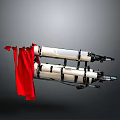 White Cylindrical Mechanical Components With Black Parts And Red Cloth
