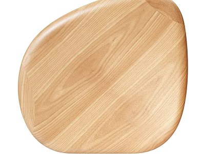 Natural Wooden Serving Tray With Smooth Surface And Visible Grain Pattern 3d model