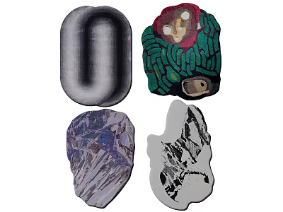 Unique Shaped Area Rugs With Diverse Patterns 3d model