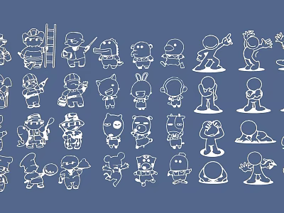Cute Cartoon Character Charms With Various Fun Designs For Decoration 3d model