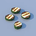 Delicious Grilled Zucchini Slices With Perfect Grill Marks On Blue Surface